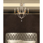 Modern Hanging 6 Light Empire Gold and Silver Chandelier Pendant Ceiling Lighting Fixture Distressed Silver and Gold for Dining Room Bedroom Kitchen Island Living Room-Lighting LumensPendant Lights