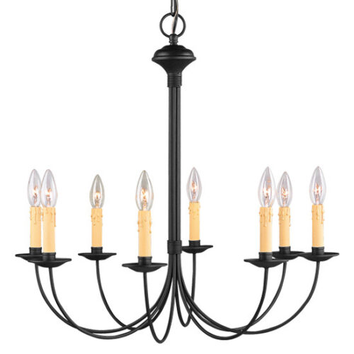 4458-04.jpg 8 Light Black Chandelier with Steel base material-Lighting LumensChandeliers