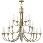 20 Light Antique Brass Foyer Chandelier with Steel base material-Lighting LumensChandeliers