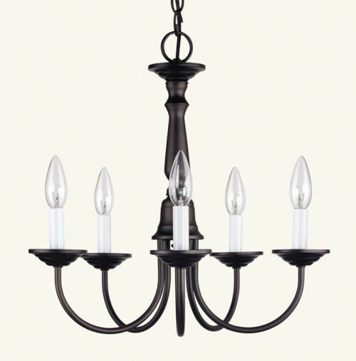 5 Light Bronze Chandelier with Steel base material-Lighting LumensChandeliers