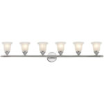 48 inch 6 Light Polished Chrome Bathroom Vanity light fixture with White Alabaster Glass Shade-Lighting LumensBath/Vanity