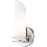 4.5 inch 1 Light Polished Chrome Bathroom Vanity light fixture/Wall Sconce with White Glass Shade-Lighting LumensWall Sconces