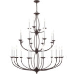 24 Light Bronze Chandelier with Steel base material-Lighting LumensChandeliers