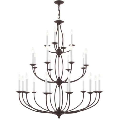24 Light Bronze Chandelier with Steel base material-Lighting LumensChandeliers