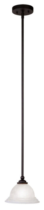 1 Light Black Mini Pendant with White Alabaster Glass Shade-Lighting LumensPendant Lights