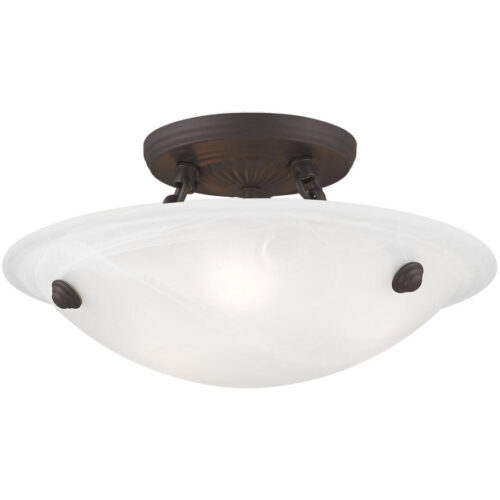3 Light Bronze Ceiling Light fixture with Steel base material-Lighting LumensFlush Mount Ceiling Lights