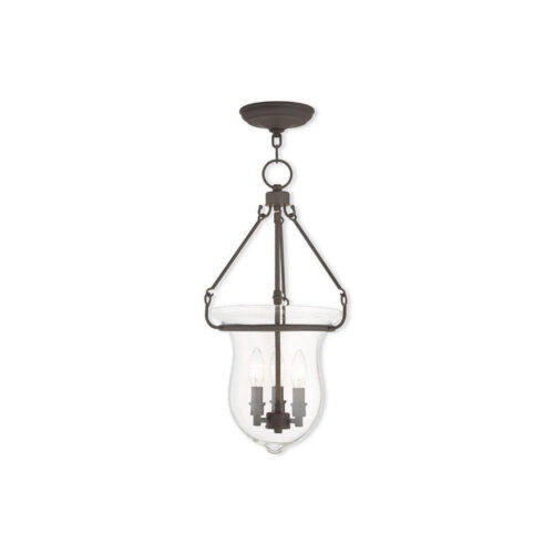 4 Light Polished Nickel Ceiling Light fixture with Hand Crafted Clear Glass Shade-Lighting LumensChandeliers