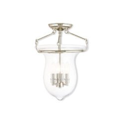4 Light Brushed Nickel Pendant light Hanging Light Fixture with Hand Crafted Clear Glass Shade-Lighting LumensPendant Lights
