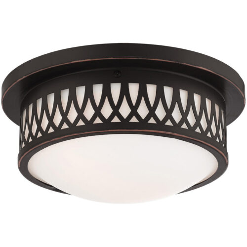 3 Light Olde Bronze Ceiling Light fixture with Hand Blown Satin White Glass Shade-Lighting LumensChandeliers
