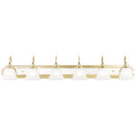 48 inch 6 Light Polished Brass & Polished Chrome Bathroom Vanity light fixture with White Alabaster Glass Shade-Lighting LumensBath/Vanity