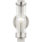 4.75 inch 1 Light Brushed Nickel Wall Sconce with Clear Glass Shade-Lighting LumensWall Sconces