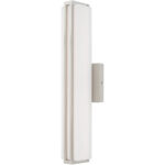 4.375 inch 20W LED Brushed Nickel ADA Bathroom Vanity light fixture with Satin White Acrylic Shade-Lighting LumensBath/Vanity