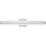 4.375 inch 32W LED Polished Chrome ADA Bathroom Vanity light fixture with Satin White Acrylic Shade-Lighting LumensBath/Vanity
