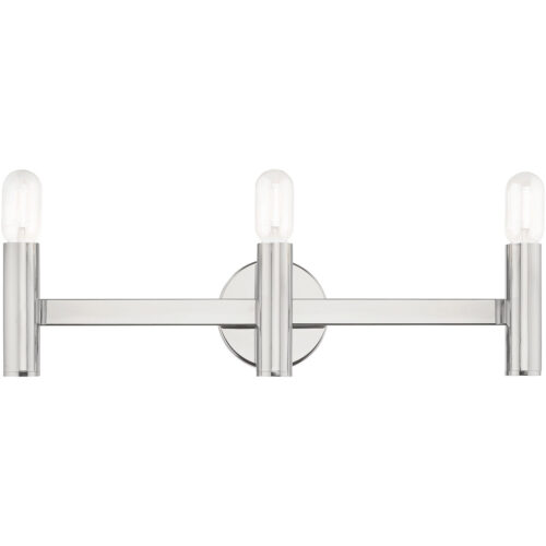 23.5 inch 3 Light Polished Chrome ADA Bathroom Vanity light fixture with Steel base material-Lighting LumensBath/Vanity