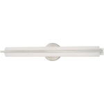 4.375 inch 32W LED Brushed Nickel ADA Bathroom Vanity light fixture with Satin White Acrylic Shade-Lighting LumensBath/Vanity