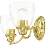 15132-02 2 Light Polished Brass Vanity Sconce-Lighting LumensWall Sconces