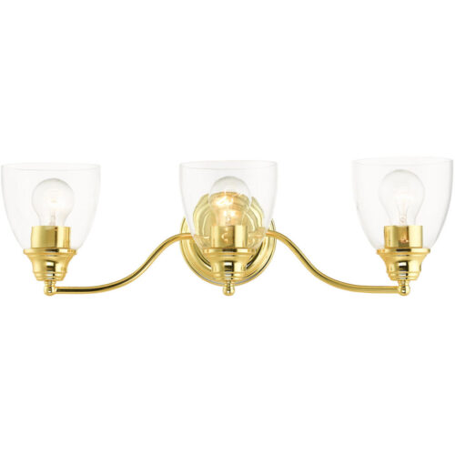 15133-02 3 Light Polished Brass Vanity Sconce-Lighting LumensWall Sconces