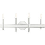 23.5 inch 4 Light Polished Chrome Bathroom Vanity light fixture with Steel base material-Lighting LumensBath/Vanity