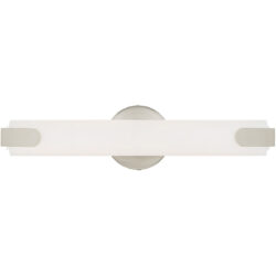 4.375 inch 20W LED Brushed Nickel ADA Bathroom Vanity light fixture with Satin White Acrylic Shade-Lighting LumensBath/Vanity