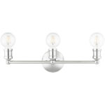 20.25 inch 3 Light Polished Chrome Bathroom Vanity light fixture with Steel base material-Lighting LumensBath/Vanity
