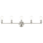 33.875 inch 5 Light Brushed Nickel Bathroom Vanity light fixture with Steel base material-Lighting LumensBath/Vanity