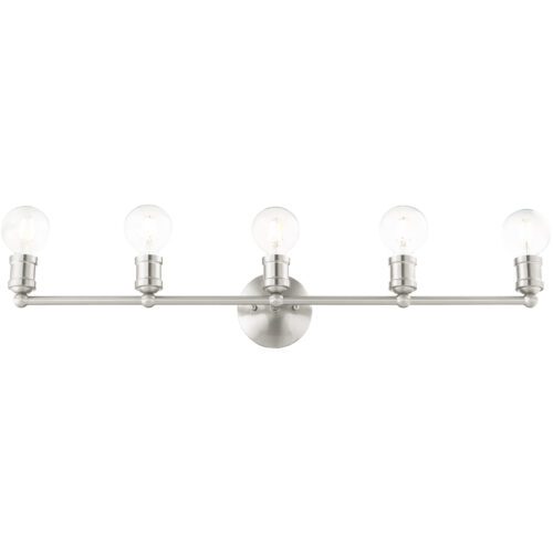 33.875 inch 5 Light Brushed Nickel Bathroom Vanity light fixture with Steel base material-Lighting LumensBath/Vanity