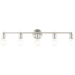 33.875 inch 5 Light Brushed Nickel Bathroom Vanity light fixture with Steel base material-Lighting LumensBath/Vanity