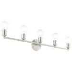 33.875 inch 5 Light Brushed Nickel Bathroom Vanity light fixture with Steel base material-Lighting LumensBath/Vanity