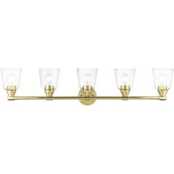 16785-02 5 Light Polished Brass Large Vanity Sconce-Lighting LumensWall Sconces