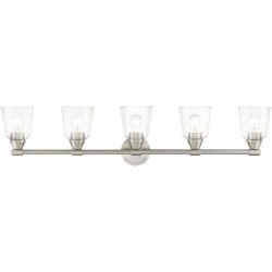 16785-91 5 Light Brushed Nickel Large Vanity Sconce-Lighting LumensWall Sconces