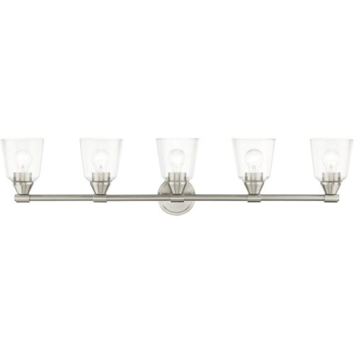 16785-91 5 Light Brushed Nickel Large Vanity Sconce-Lighting LumensWall Sconces