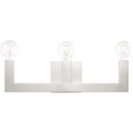 21.5 inch 3 Light Brushed Nickel Bathroom Vanity light fixture with Stainless Steel base material-Lighting LumensBath/Vanity