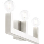 21.5 inch 3 Light Brushed Nickel Bathroom Vanity light fixture with Stainless Steel base material-Lighting LumensBath/Vanity