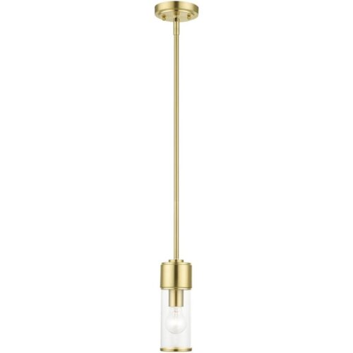 17140-12 1 Light Satin Brass Mini Pendant-Lighting LumensPendant Lights