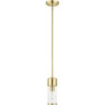 17140-12 1 Light Satin Brass Mini Pendant-Lighting LumensPendant Lights