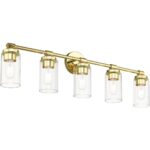 18085-02 5 Light Polished Brass Large Vanity Sconce-Lighting LumensWall Sconces