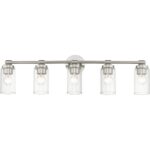 18085-91 5 Light Brushed Nickel Large Vanity Sconce-Lighting LumensWall Sconces