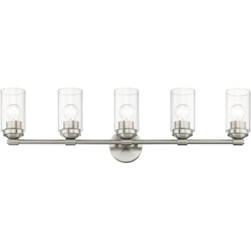 18085-91 5 Light Brushed Nickel Large Vanity Sconce-Lighting LumensWall Sconces