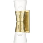 18172-08 2 Light Natural Brass Sconce-Lighting LumensWall Sconces