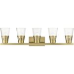 18175-08 5 Light Natural Brass Large Vanity Sconce-Lighting LumensWall Sconces