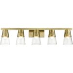 18175-08 5 Light Natural Brass Large Vanity Sconce-Lighting LumensWall Sconces