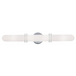 26.5 inch 4 Light Polished Chrome Bathroom Vanity light fixture with Hand Blown Satin Opal White Glass Shade-Lighting LumensBath/Vanity