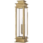 5.25 inch 1 Light Antique Brass Outdoor Wall Lantern with Clear Glass Shade-Lighting LumensLantern