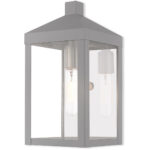 6.25 inch 1 Light Nordic Gray Outdoor Wall Lantern with Clear Glass Shade-Lighting LumensLantern