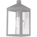 6.25 inch 1 Light Nordic Gray Outdoor Wall Lantern with Clear Glass Shade-Lighting LumensLantern