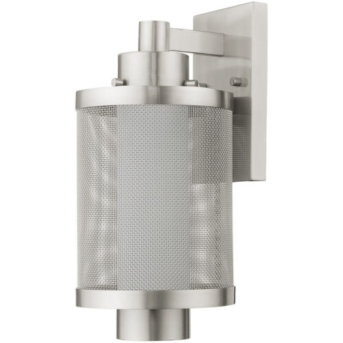 7 inch 1 Light Brushed Nickel Wall Lantern Pendant Lighting Fixture with Opal White Glass Shade-Lighting LumensLantern