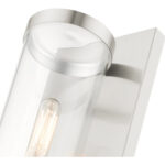 4.75 inch 1 Light Brushed Nickel Outdoor ADA Wall Lantern with Clear Glass Shade-Lighting LumensLantern