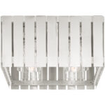 13 Sq. inch 4 Light Brushed Nickel Outdoor Ceiling Mount with Clear Glass Shade-Lighting LumensFlush Mount Ceiling Lights