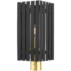8 Sq. inch 1 Light Black Outdoor Post Top Lantern with Clear Glass Shade-Lighting LumensLantern