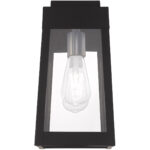 6.25 inch 1 Light Black Outdoor Wall Lantern with Clear Glass Shade-Lighting LumensLantern